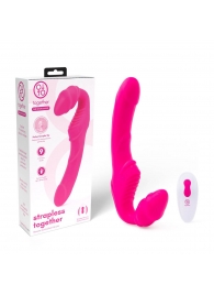 Розовый безремневой страпон на радиоуправлении Strapless Together - 22 см. - Together Toy - купить с доставкой в Серпухове