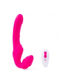 Розовый безремневой страпон на радиоуправлении Strapless Together - 22 см. - Together Toy - купить с доставкой в Серпухове