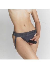 Серые трусики для фиксации насадок Strap-on-me Harness Lingerie Unique - Strap-on-me - купить с доставкой в Серпухове
