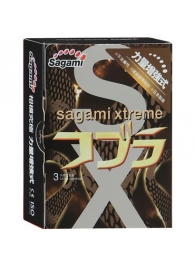 Суженные к основанию презервативы Sagami Xtreme COBRA - 3 шт. - Sagami - купить с доставкой в Серпухове