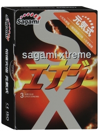 Презервативы Sagami Xtreme ENERGY с ароматом энергетика - 3 шт. - Sagami - купить с доставкой в Серпухове