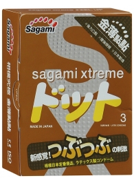 Презервативы Sagami Xtreme FEEL UP с точечной текстурой и линиями прилегания - 3 шт. - Sagami - купить с доставкой в Серпухове