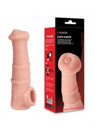 Телесная фантазийная насадка на член Cock Sleeve Size M - KOKOS - в Серпухове купить с доставкой