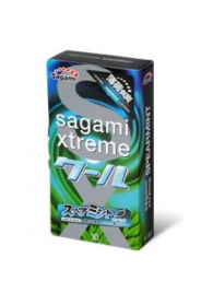 Презервативы Sagami Xtreme Mint с ароматом мяты - 10 шт. - Sagami - купить с доставкой в Серпухове