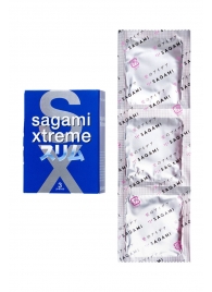 Розовые презервативы Sagami Xtreme FEEL FIT 3D - 3 шт. - Sagami - купить с доставкой в Серпухове