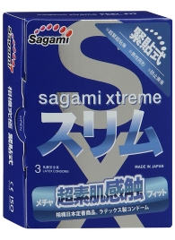 Розовые презервативы Sagami Xtreme FEEL FIT 3D - 3 шт. - Sagami - купить с доставкой в Серпухове