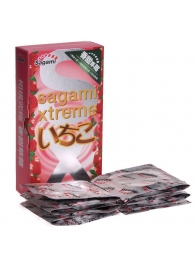 Презервативы Sagami Xtreme Strawberry c ароматом клубники - 10 шт. - Sagami - купить с доставкой в Серпухове