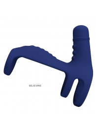 Синяя вибронасадка на пенис Vibrating Penis Sling - Baile - в Серпухове купить с доставкой