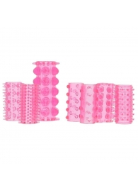 Набор из 7 розовых насадок на пенис ONE-A-DAY PENIS SLEEVES PINK - Seven Creations - в Серпухове купить с доставкой
