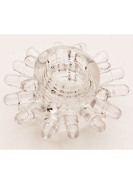 Прозрачное гелевое эрекционное кольцо с шипиками - Toyfa Basic - в Серпухове купить с доставкой