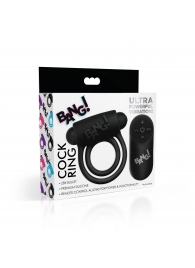 Черное эрекционное виброкольцо 28X Remote Control Vibrating Cock Ring   Bullet - XR Brands - в Серпухове купить с доставкой