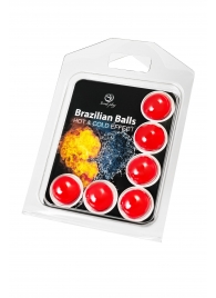 Набор из 6 шариков с массажным маслом Brazilian Balls с охлаждающим и разогревающим эффектом - Secret Play - купить с доставкой в Серпухове