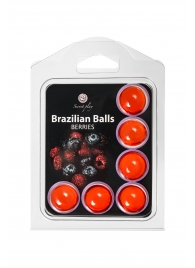 Набор из 6 шариков с массажным маслом Brazilian Balls с ароматом ягод - Secret Play - купить с доставкой в Серпухове