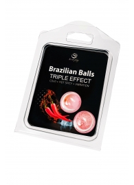 Набор из 2 шариков с массажным маслом Brazilian Balls с тройным эффектом - Secret Play - купить с доставкой в Серпухове