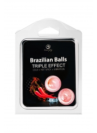 Набор из 2 шариков с массажным маслом Brazilian Balls с тройным эффектом - Secret Play - купить с доставкой в Серпухове