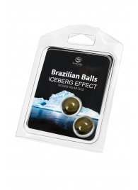 Набор из 2 шариков с массажным маслом Brazilian Balls с ледяным эффектом - Secret Play - купить с доставкой в Серпухове