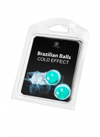 Набор из 2 шариков с массажным маслом Brazilian Balls с охлаждающим эффектом - Secret Play - купить с доставкой в Серпухове