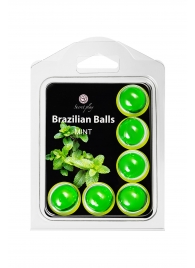 Набор из 6 шариков с массажным маслом Brazilian Balls с ароматом мяты - Secret Play - купить с доставкой в Серпухове