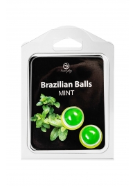 Набор из 2 шариков с массажным маслом Brazilian Balls с ароматом мяты - Secret Play - купить с доставкой в Серпухове