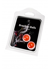 Набор из 2 шариков с массажным маслом Brazilian Balls с ароматом вишни - Secret Play - купить с доставкой в Серпухове