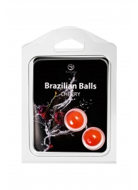 Набор из 2 шариков с массажным маслом Brazilian Balls с ароматом вишни - Secret Play - купить с доставкой в Серпухове