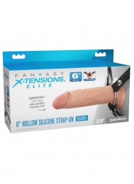 Полый страпон на ремнях 6’’ Hollow Silicone Strap-on - Pipedream - купить с доставкой в Серпухове