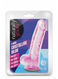 Розовый фаллоимитатор 6 Inch Crystalline Dildo - 15,2 см. - Blush Novelties