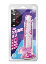 Розовый фаллоимитатор 7 Inch Crystalline Dildo - 17,7 см. - Blush Novelties