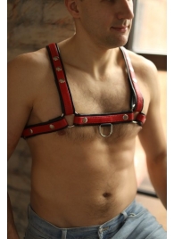 Черно-красная мужская портупея Black-Red - БДСМ Арсенал - купить с доставкой в Серпухове