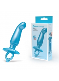 Голубая анальная пробка для массажа простаты Hither Silicone Prostate Plug - 14,3 см. - b-Vibe - в Серпухове купить с доставкой