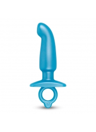 Голубая анальная пробка для массажа простаты Hither Silicone Prostate Plug - 14,3 см. - b-Vibe - в Серпухове купить с доставкой