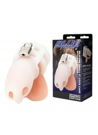 Белая клетка для пениса Silicone Small 2 in Cock Cage With Ball Divider - BlueLine - купить с доставкой в Серпухове