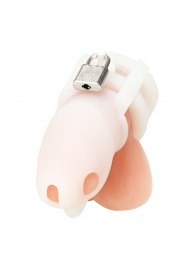 Белая клетка для пениса Silicone Small 2 in Cock Cage With Ball Divider - BlueLine - купить с доставкой в Серпухове
