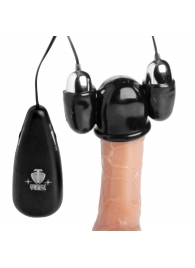 Черная стимулирующая насадка для головки полового члена Multi Speed Vibrating Penis Head Teaser - XR Brands - в Серпухове купить с доставкой