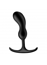 Черный массажер простаты с утяжелителями Premium Silicone Weighted Prostate Plug Medium - 16,3 см. - XR Brands - в Серпухове купить с доставкой