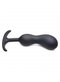 Черный массажер простаты с утяжелителями Premium Silicone Weighted Prostate Plug Large - 18,8 см. - XR Brands - в Серпухове купить с доставкой