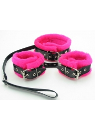 Набор с розовым мехом BDSM Light - БДСМ Арсенал - купить с доставкой в Серпухове