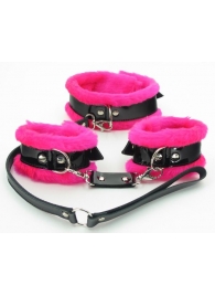 Набор с розовым мехом BDSM Light - БДСМ Арсенал - купить с доставкой в Серпухове