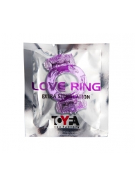 Фиолетовое виброкольцо с двумя вибропульками - Toyfa Basic - в Серпухове купить с доставкой