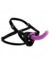 Лиловый поясной страпон Navigator Silicone G-Spot Dildo with Harness - 17,8 см. - XR Brands - купить с доставкой в Серпухове