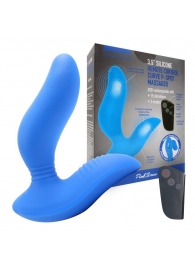 Синий вибромассажер простаты 3,5’’ Remote Control Curve P-spot Massager - 12 см. - Erokay - в Серпухове купить с доставкой