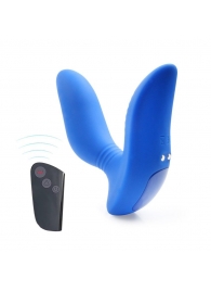 Синий вибромассажер простаты 3,5’’ Remote Control Curve P-spot Massager - 12 см. - Erokay - в Серпухове купить с доставкой