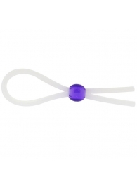 Прозрачное лассо с фиолетовой бусиной SILICONE COCK RING WITH BEAD LAVENDER - NMC - в Серпухове купить с доставкой