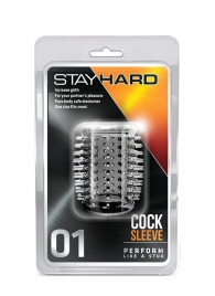 Прозрачная насадка с шипами STAY HARD COCK SLEEVE 01 CLEAR - Blush Novelties - в Серпухове купить с доставкой