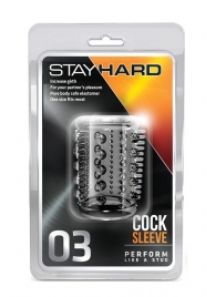 Прозрачная насадка с шипами и шишечками STAY HARD COCK SLEEVE 03 CLEAR - Blush Novelties - в Серпухове купить с доставкой