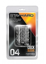 Прозрачная насадка с бороздками STAY HARD COCK SLEEVE 04 CLEAR - Blush Novelties - в Серпухове купить с доставкой