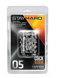 Прозрачная насадка с капельками STAY HARD COCK SLEEVE 05 CLEAR - Blush Novelties - в Серпухове купить с доставкой