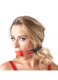 Силиконовый кляп-шар на чёрных ремешках Red Gag silicone - Orion - купить с доставкой в Серпухове