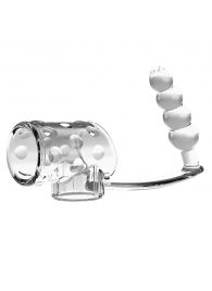 Прозрачная насадка на пенис и мошонку с анальным стимулятором Rilley - Baile - в Серпухове купить с доставкой