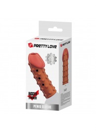 Телесная открытая насадка на пенис с бугорками - 19,8 см. - Baile - в Серпухове купить с доставкой